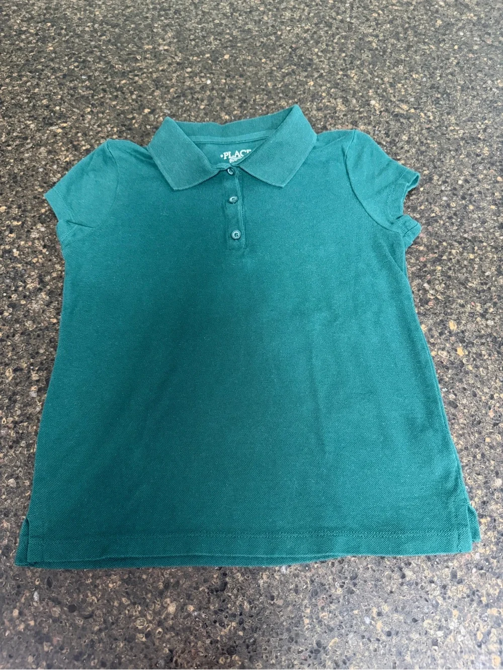 PLACE Green School Uniform Short Sleeves Polo Kids Girls Boys Medium Shirt Top